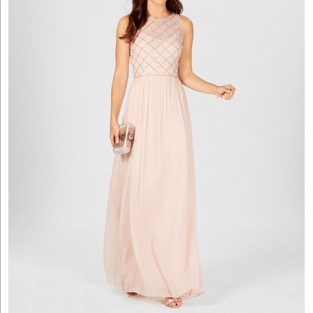 Adrianna papell beaded A-Line Gown
